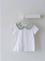 Sage Floral Stripe Rosalin Girl Top