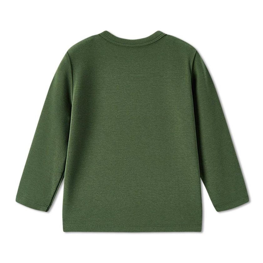 Dark Green Brushed Long Sleeve T-Shirt
