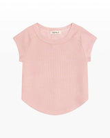 Rayon Rib Exposed Cap Sleeve Tee
