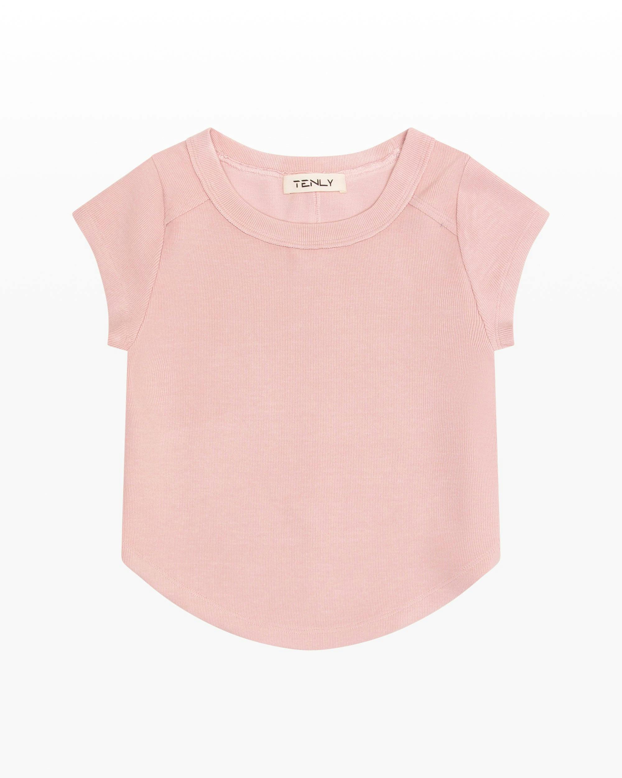 Rayon Rib Exposed Cap Sleeve Tee