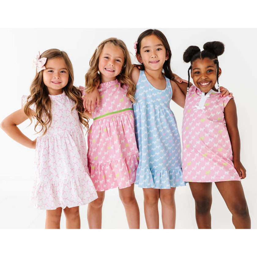 Blush Bows Ruffle Dress
