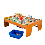 Ride Around Town Wooden Train Set and Table - Honey
