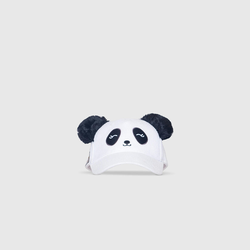 Corduroy Baseball Hat – Panda Face with Furry Ears