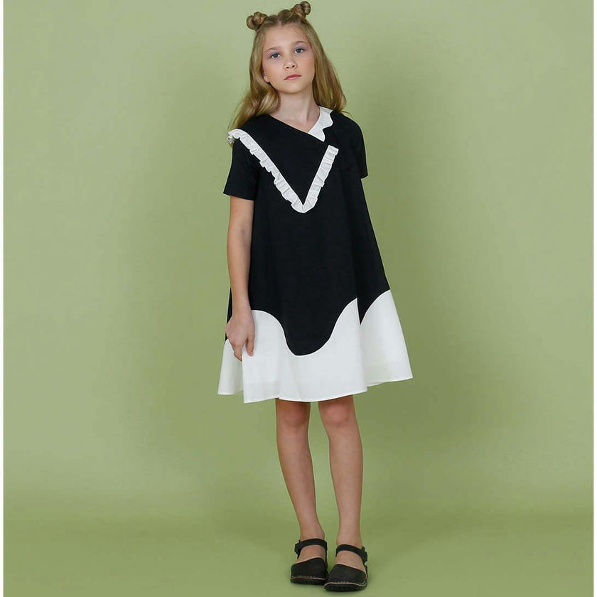 Lola dress (black/off-white)