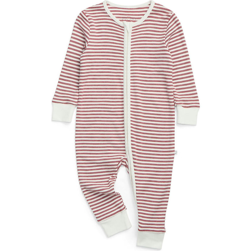 Red Stripe Clever Zip Romper
