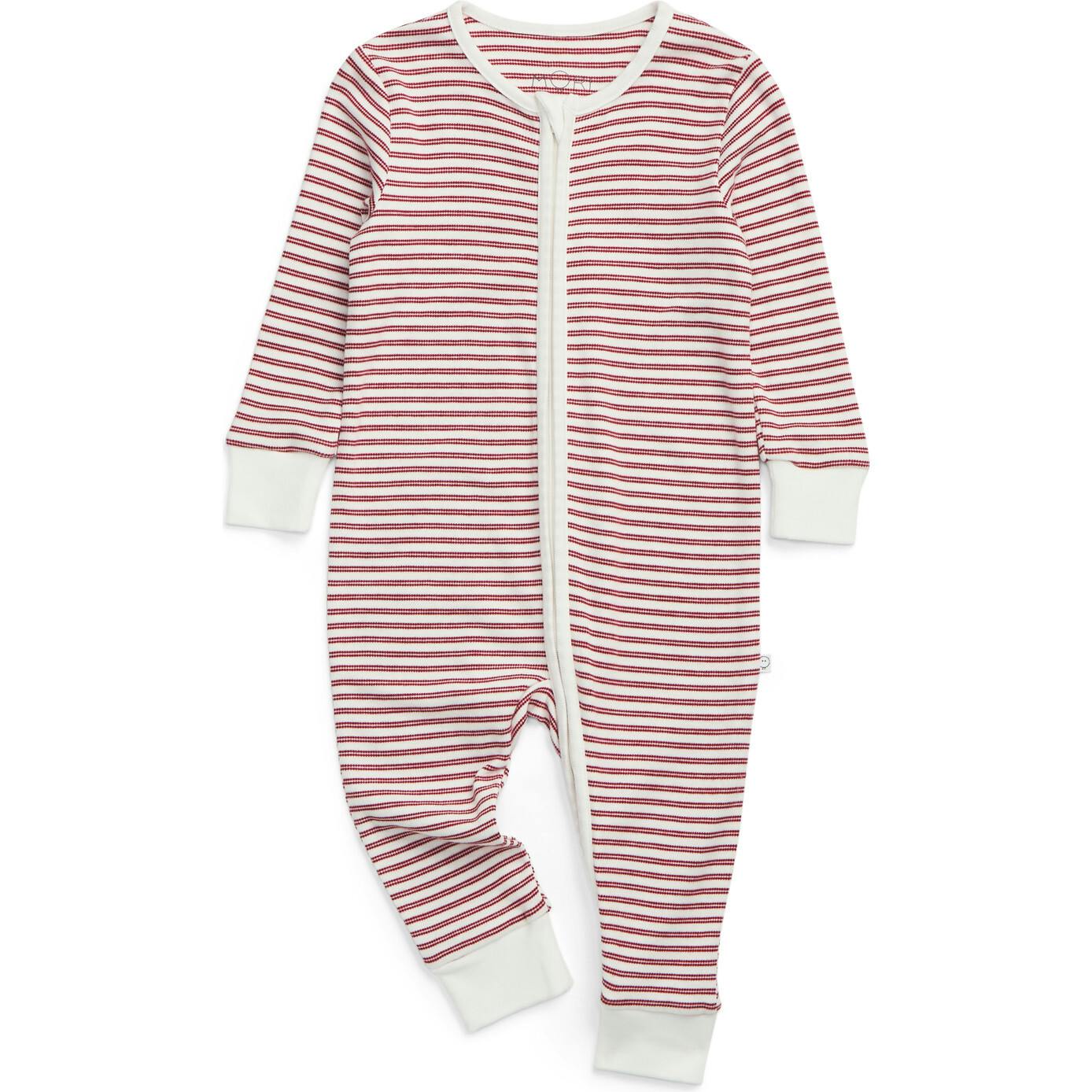 Red Stripe Clever Zip Romper