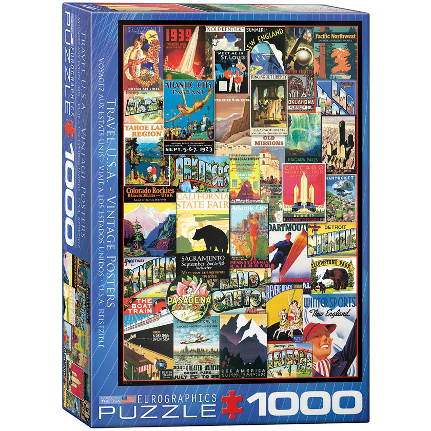 Travel USA Vintage Posters - 1000 PC Puzzle