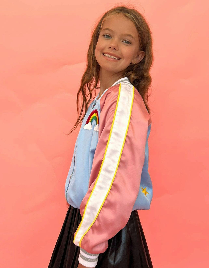 Sky Unicorn Satin Bomber