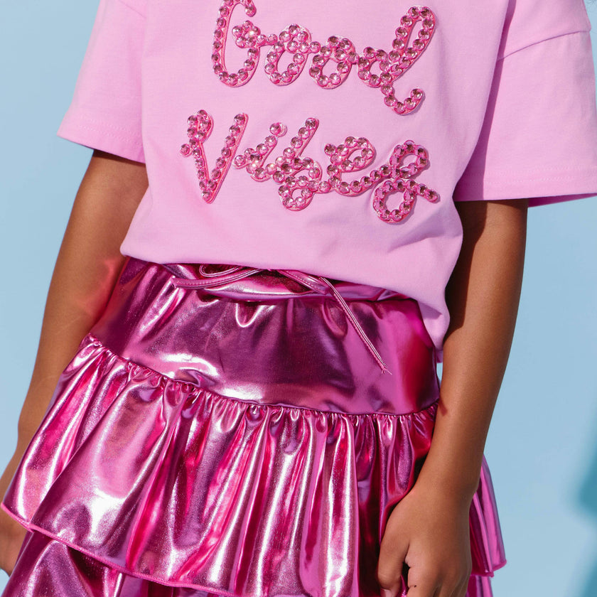 Pink Crystal Good Vibes T-shirt