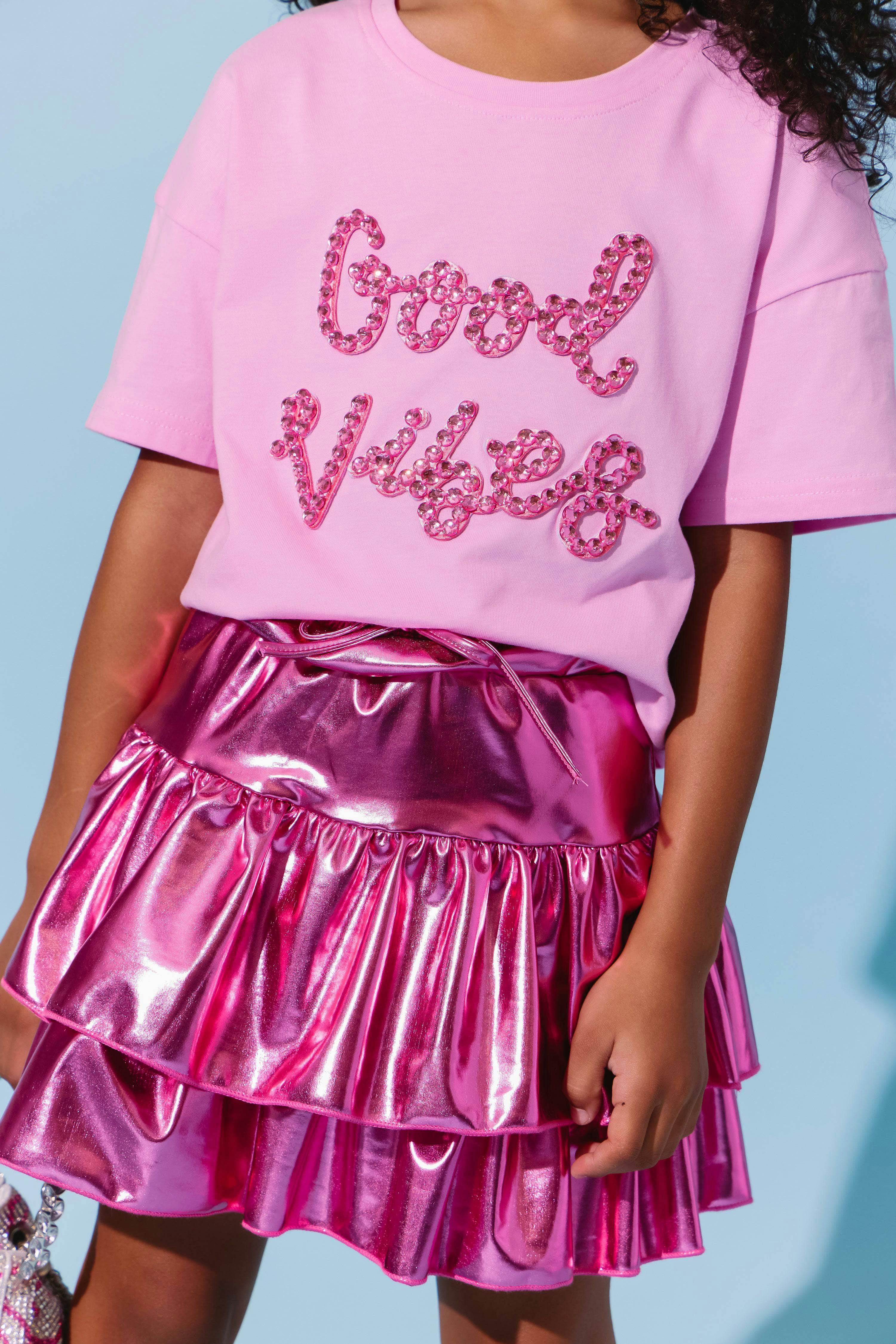 Pink Crystal Good Vibes T-shirt