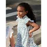 Nicky Hilton x La Coqueta Blue Bow Floral Lily-Grace Girl Empire Dress