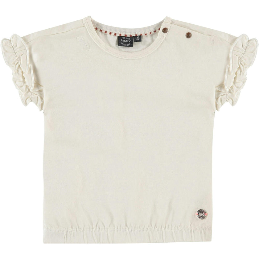 Flutter Sleeve Cinched Waist T-Shirt