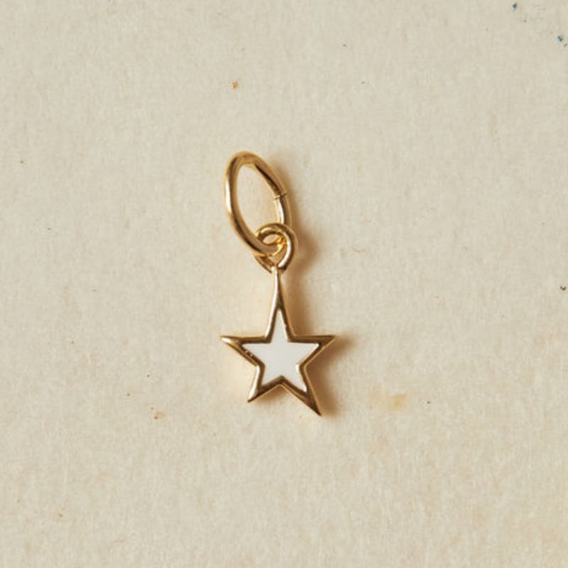 Mini White Enamel Star Charm