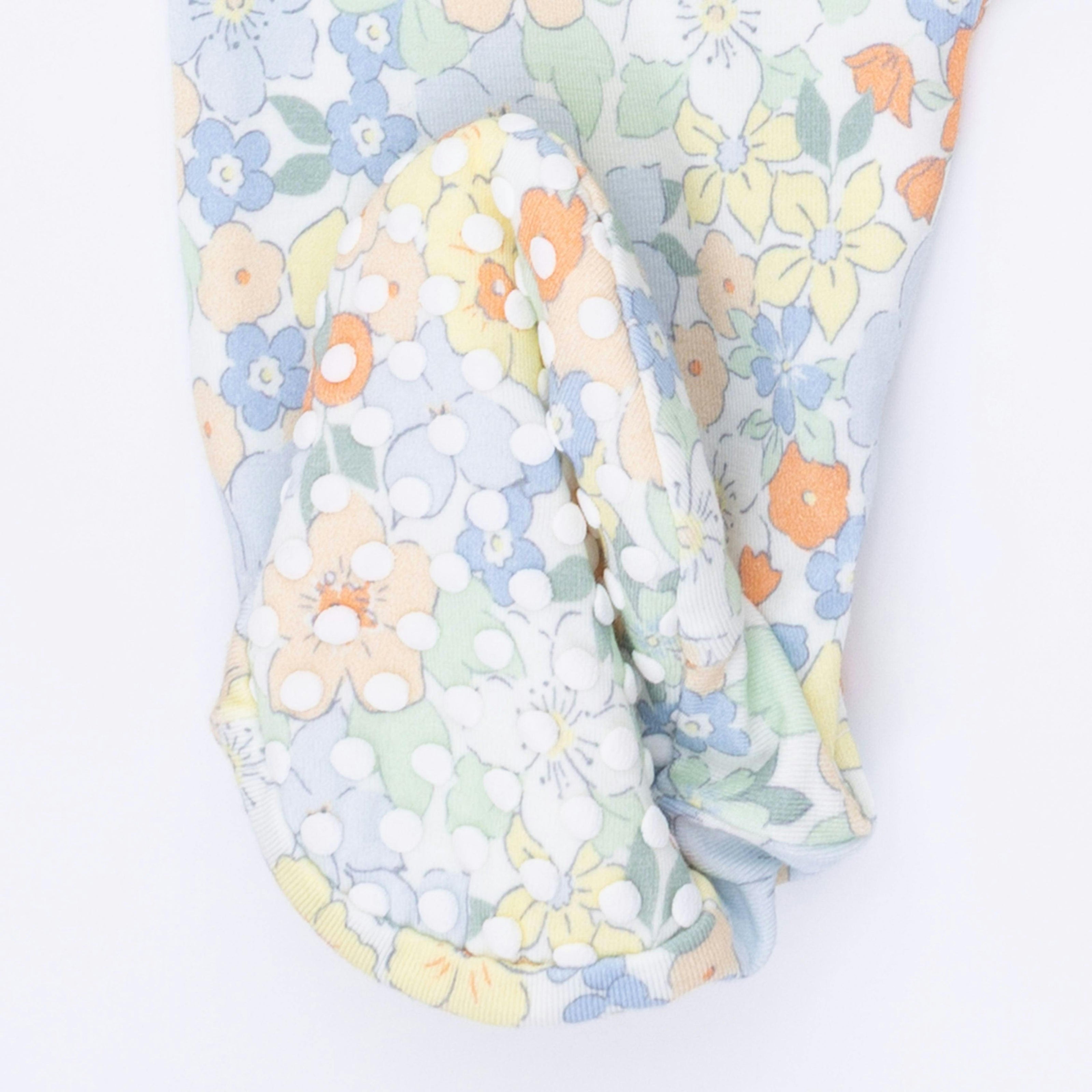 Georgia Floral - 2 Way Ruffle Back Zipper Footie
