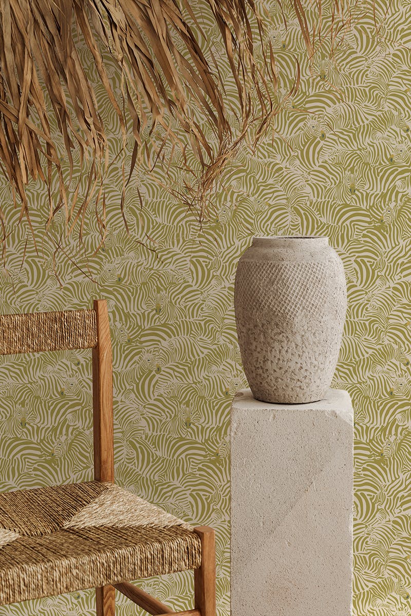 Papier peint Zebra coloris Argan