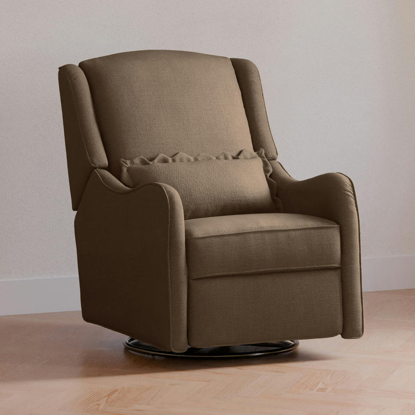 Devon Recliner and Swivel Glider in Performance Truffle Eco-Basketweave