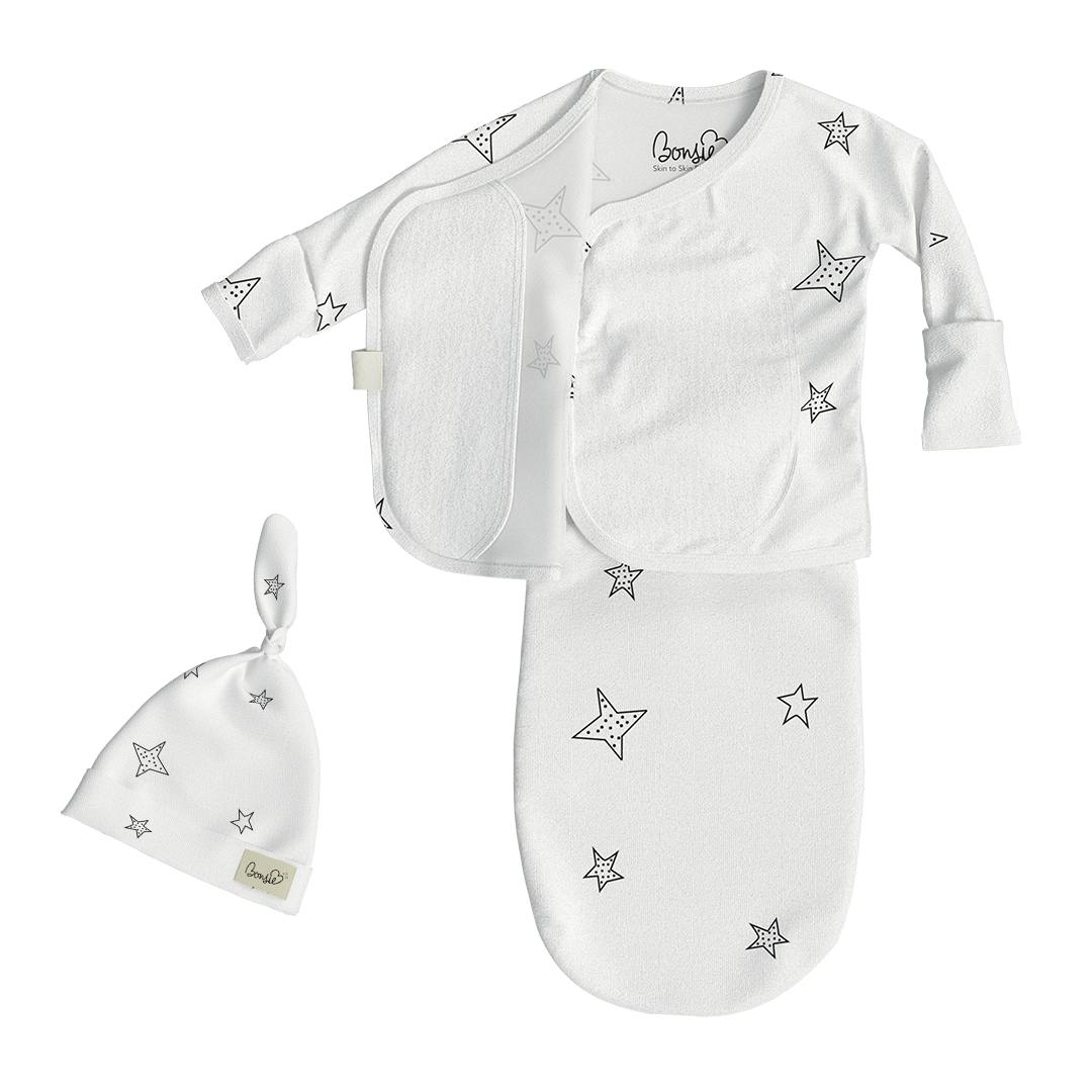 Bonsie Baby Onsie Bag and Hat