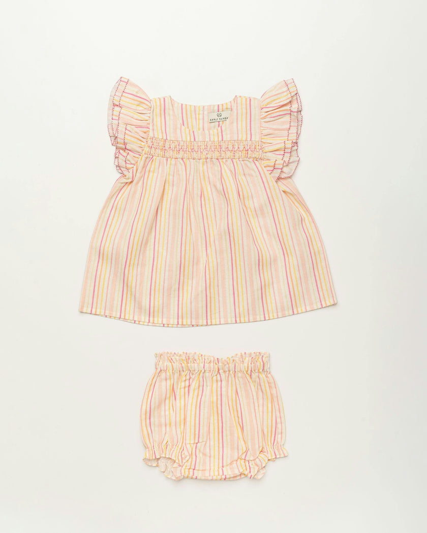 Sienna Baby Dress & Bloomer Set - Pink Stripes