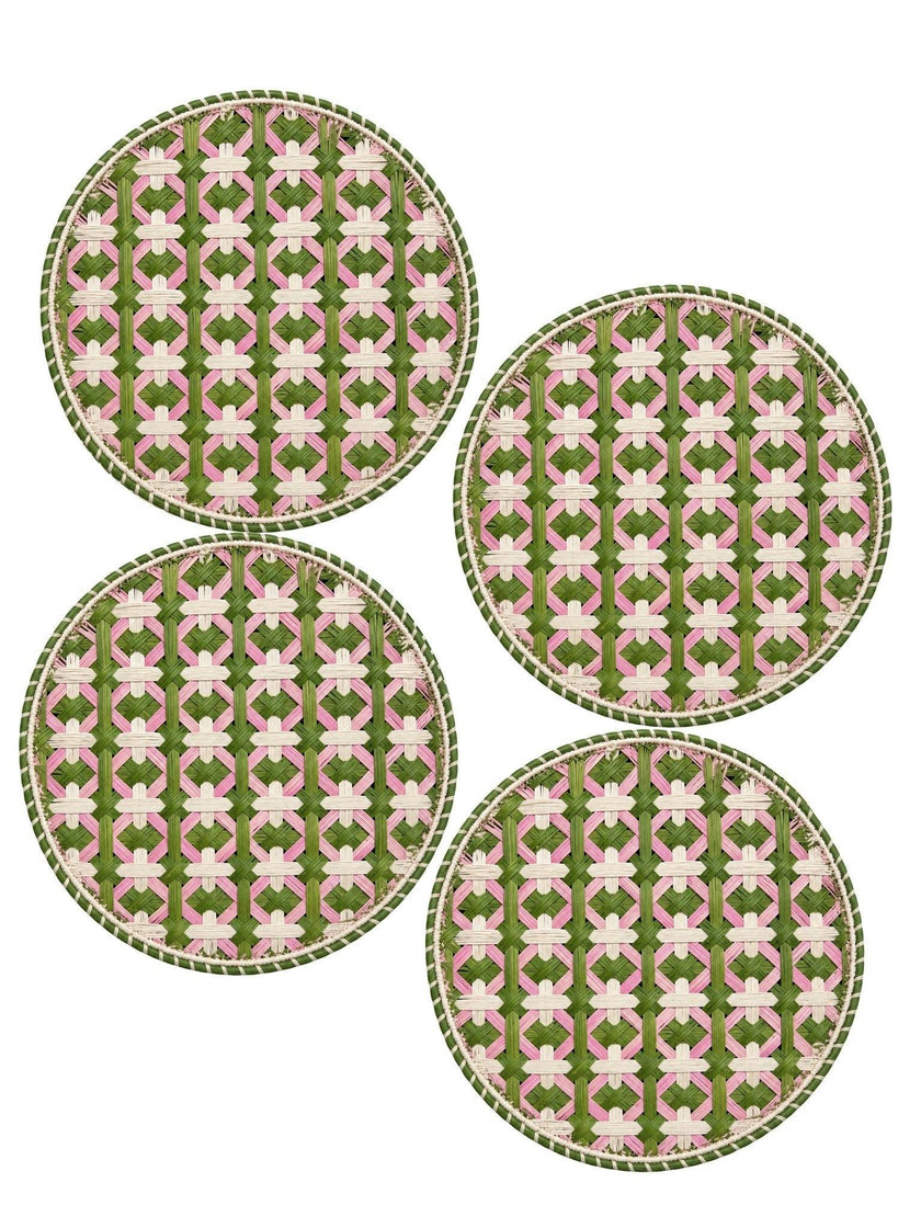 Set of 4 Handwoven Lido Rosa Chargers