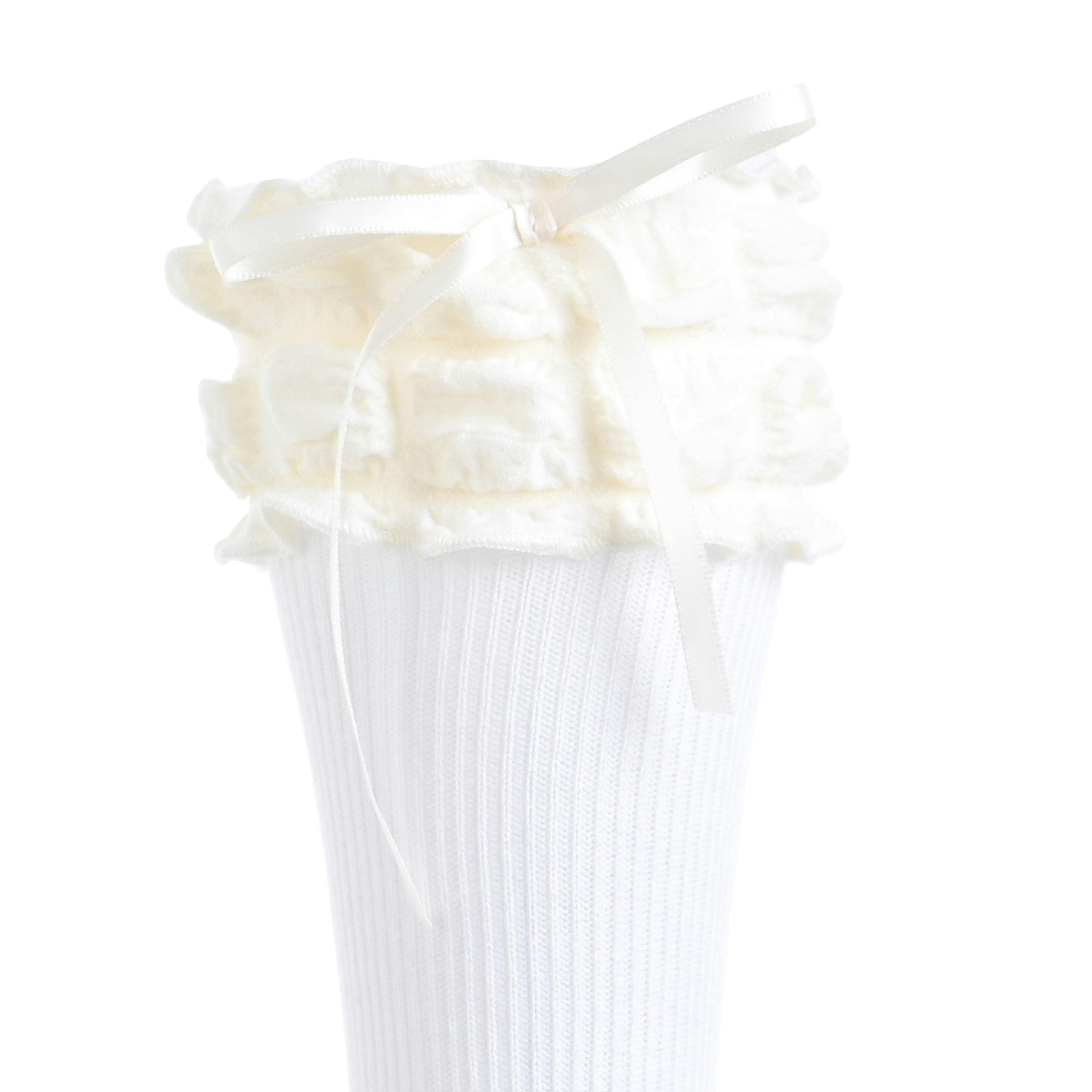 Ruffled Ribbon Long Socks