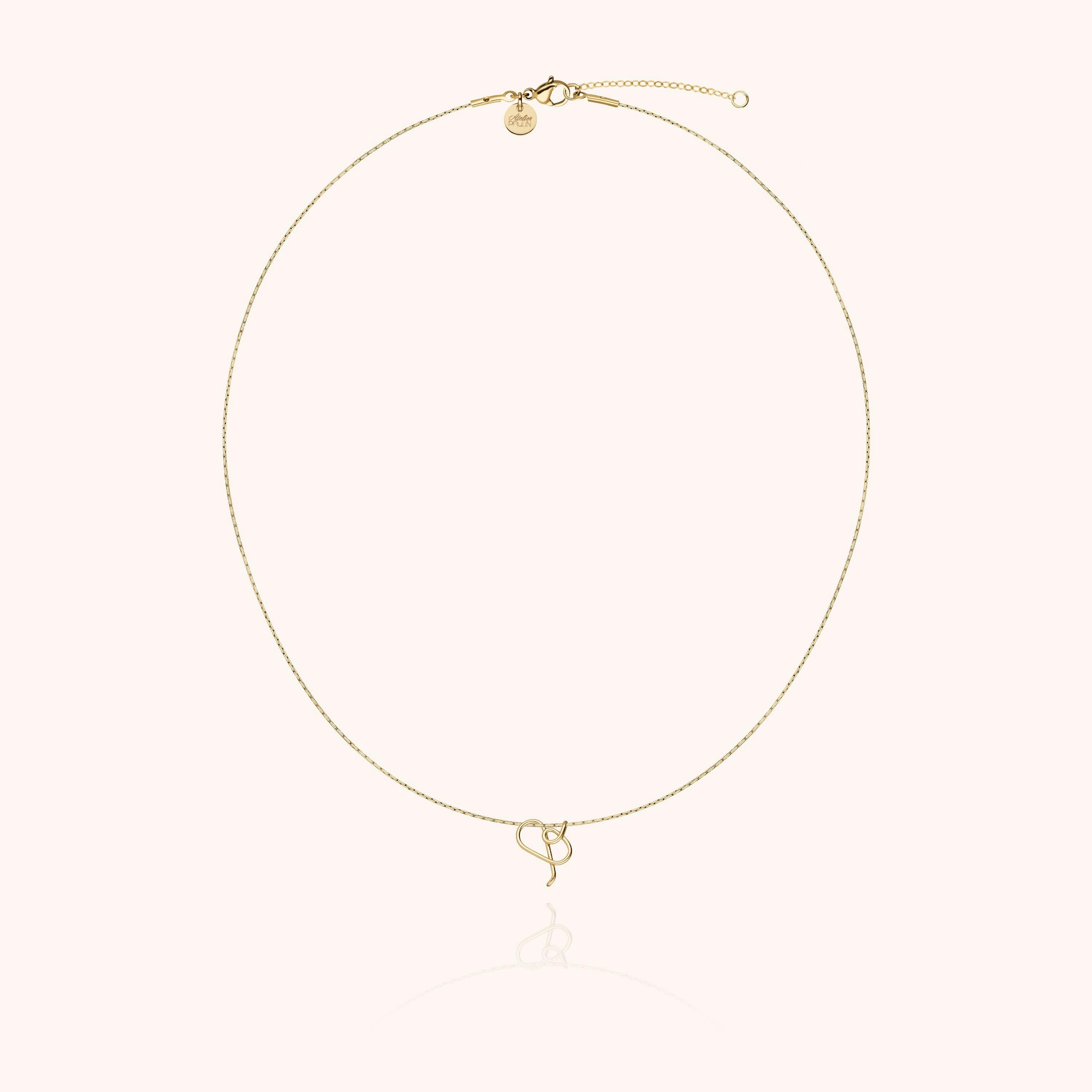 Initial Necklace, 14k Yellow Gold Filled