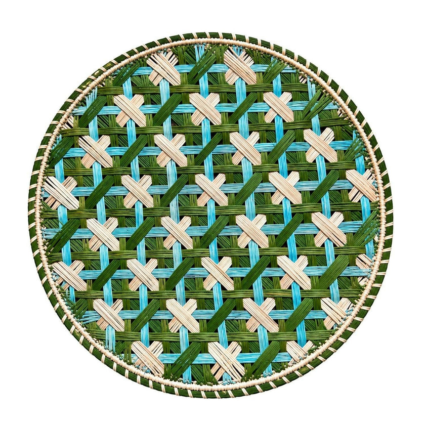 Set of 4 Handwoven Lido Verde Chargers