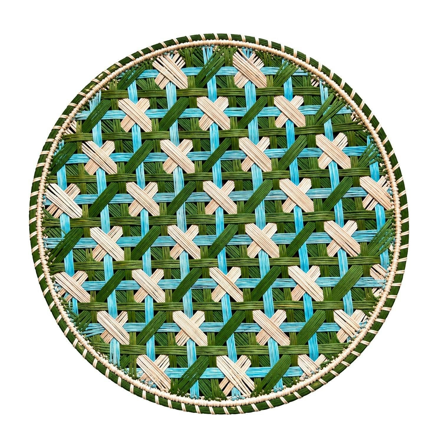 Set of 4 Handwoven Lido Verde Chargers