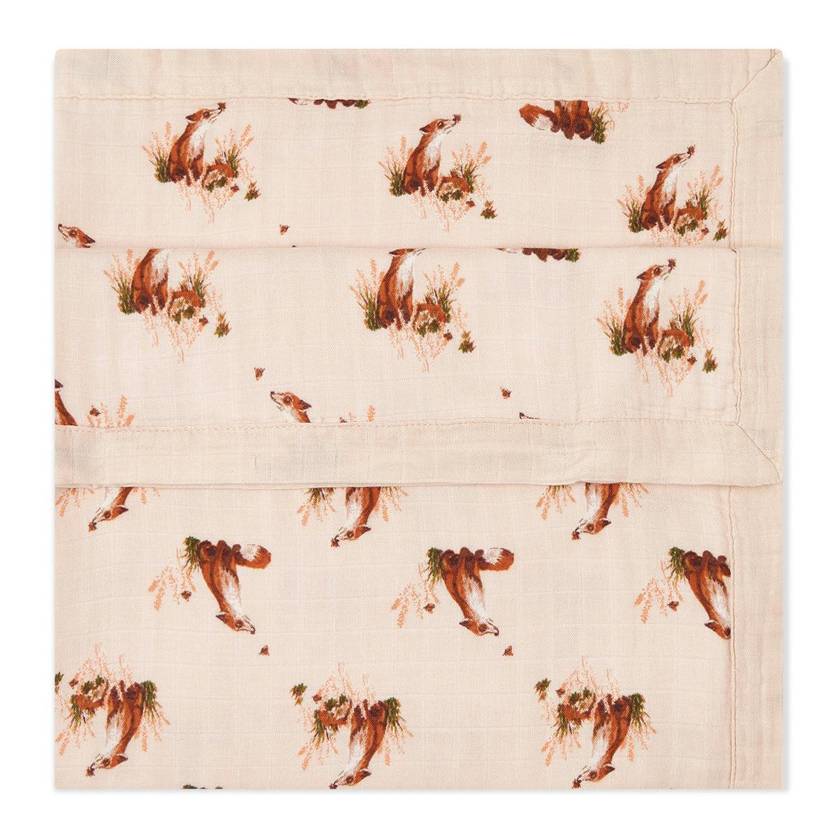 Floral Big Lovey Three-Layer Muslin Blanket