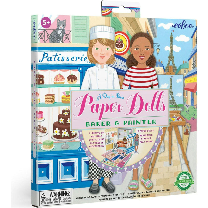 Baker and Painter Paper Dolls Reusable Set