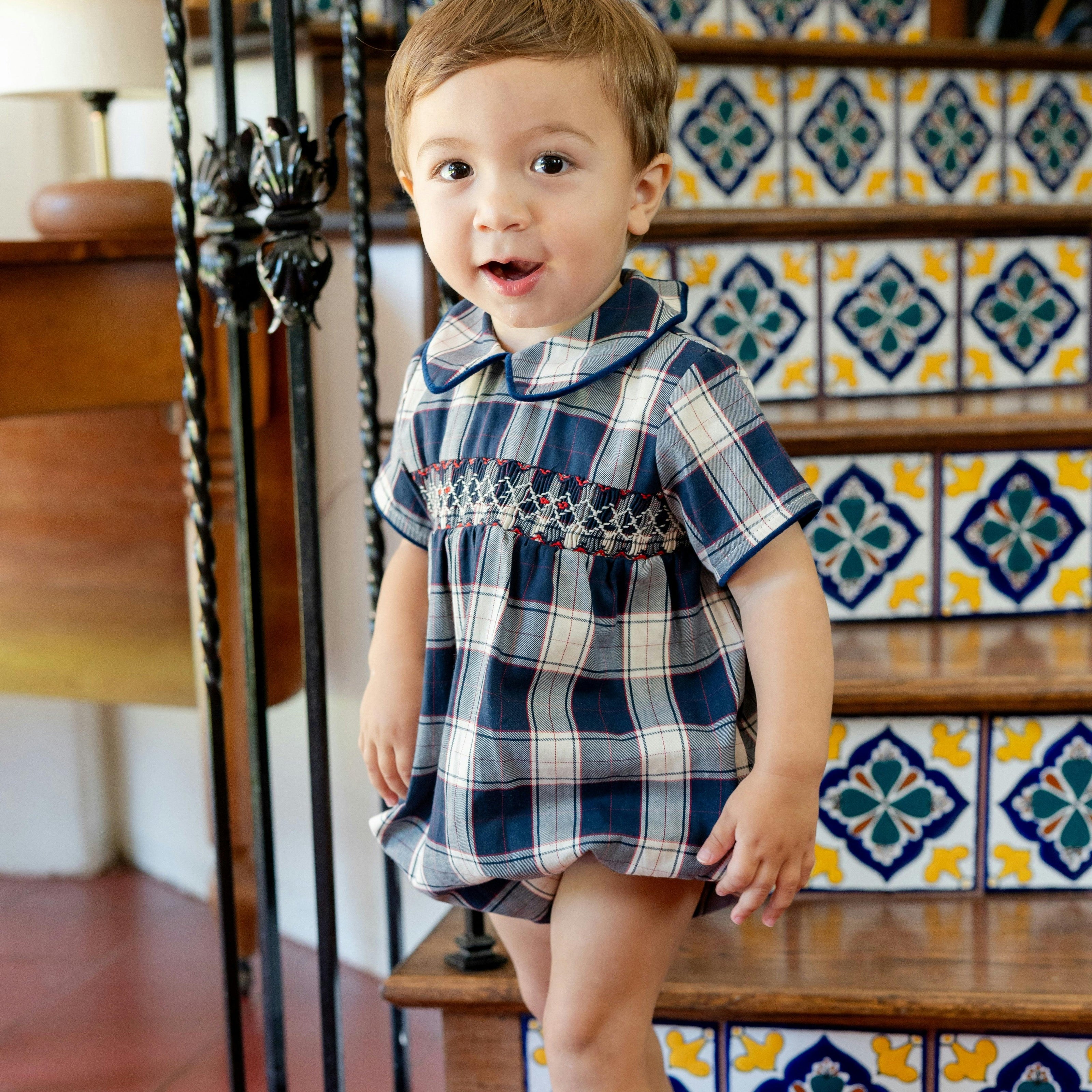 Angelo Boy Bubble - Navy Tartan