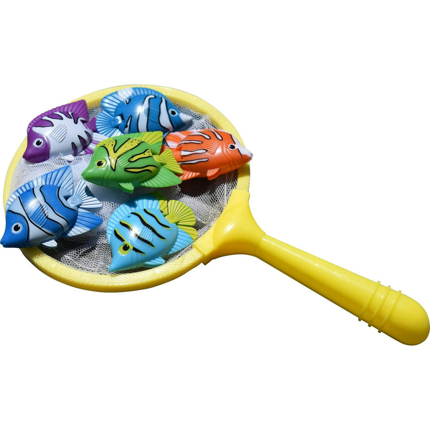 Catch Game-Net with handle and 6 brightly Colorful
