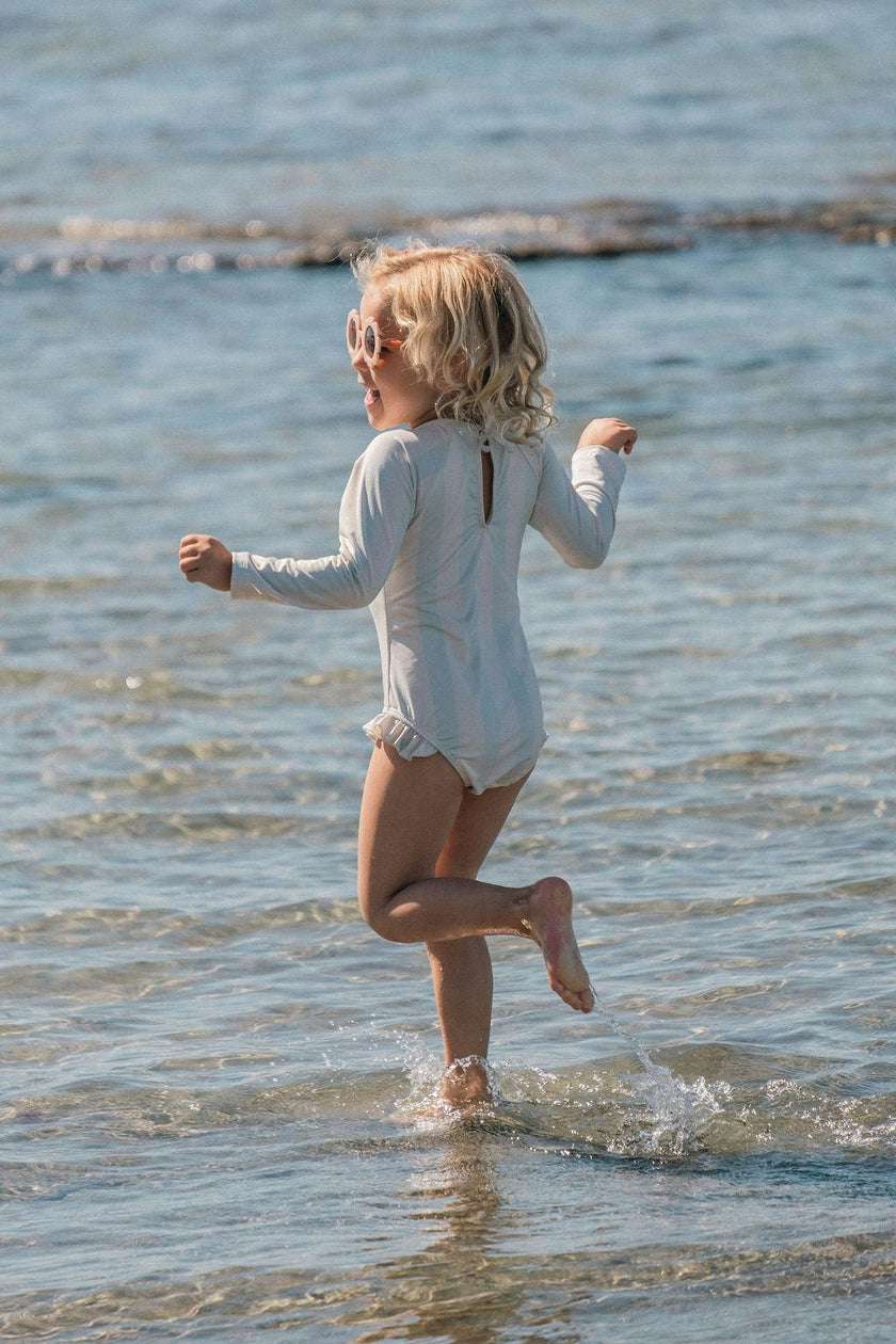L/S Cherry Swimsuit in Blue Striple