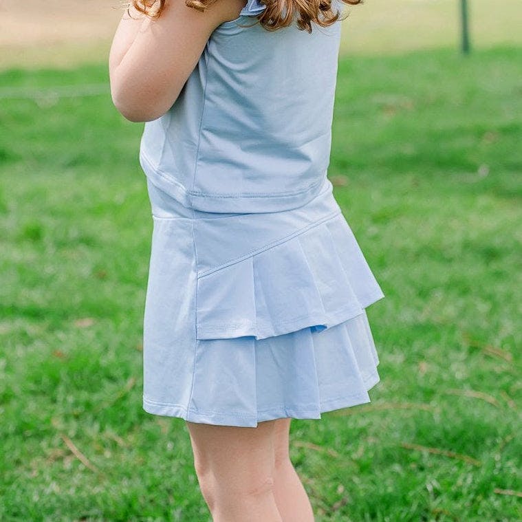 Margot Girls' Performance Skirt by LH Sport Light Blue