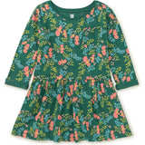 Original Print Boat Neck Long Sleeve Pocket Play Dress, Multi