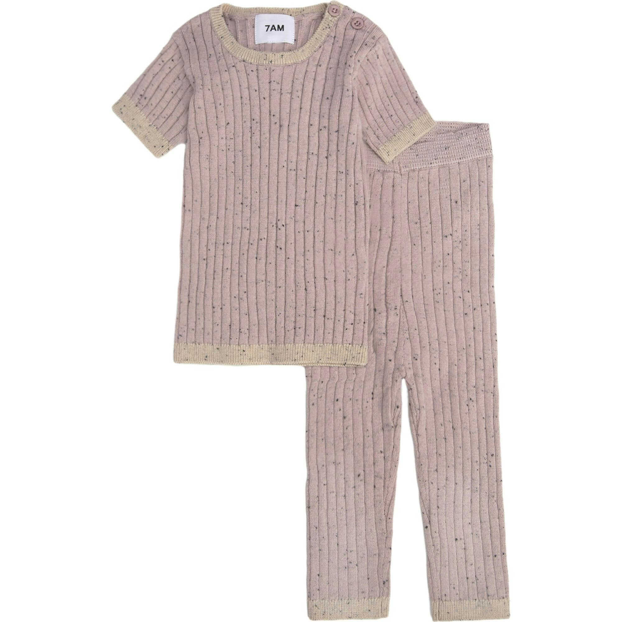 Ribbed Knit Short Sleeve Retro Top