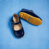 Toddler Bare Mary Jane | Blue Leather