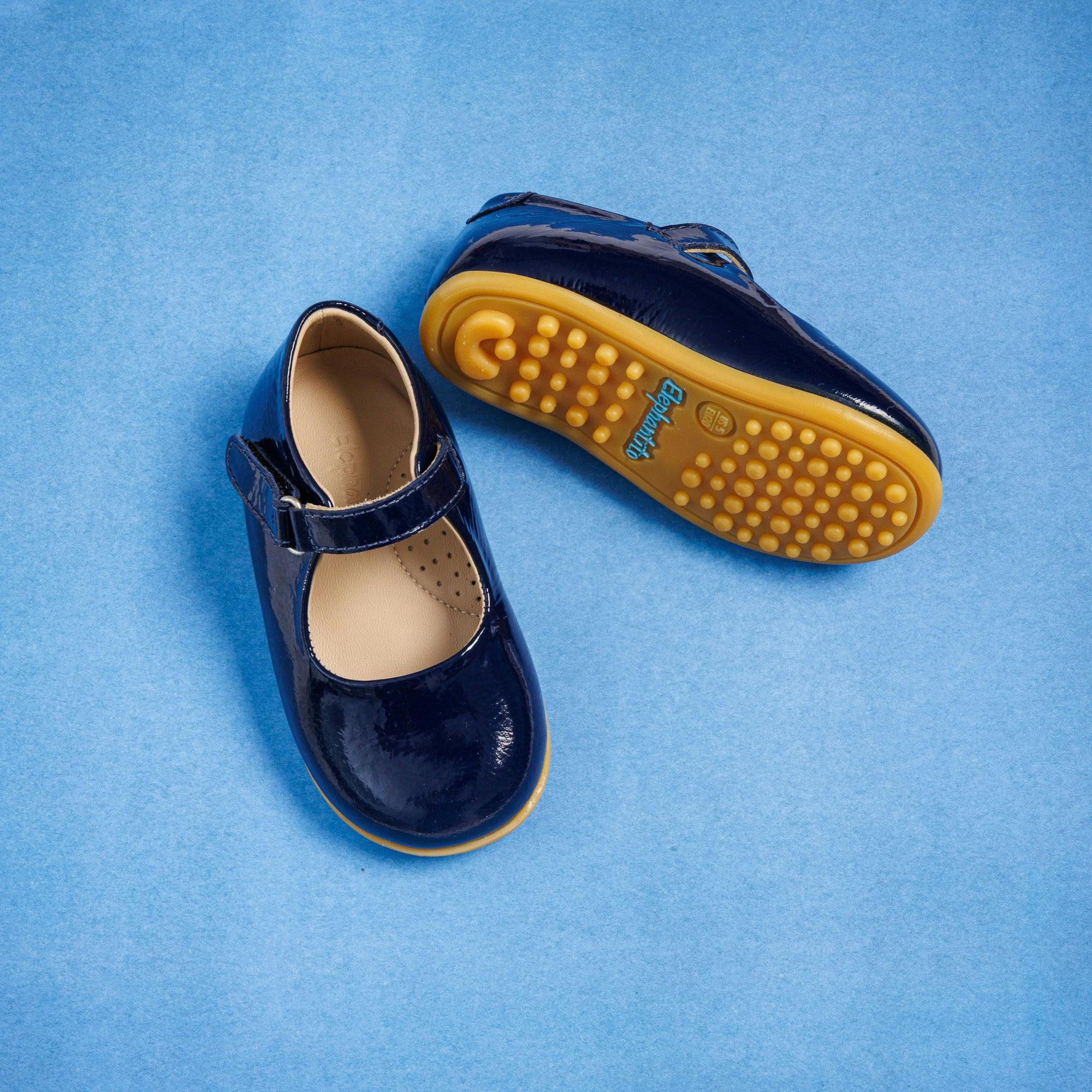 Toddler Bare Mary Jane | Blue Leather