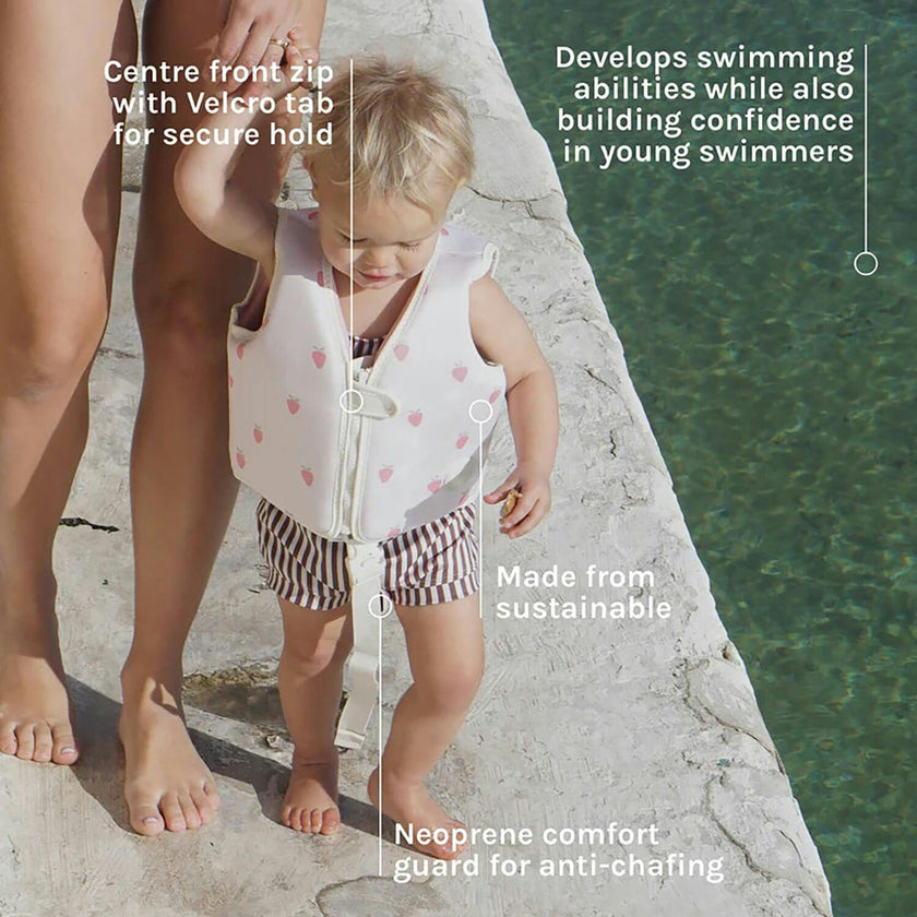 Kids Swim Vest: -2Y - Strawberry Sunshine