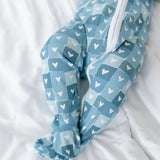 Block Hearts Zip Baby Onesie