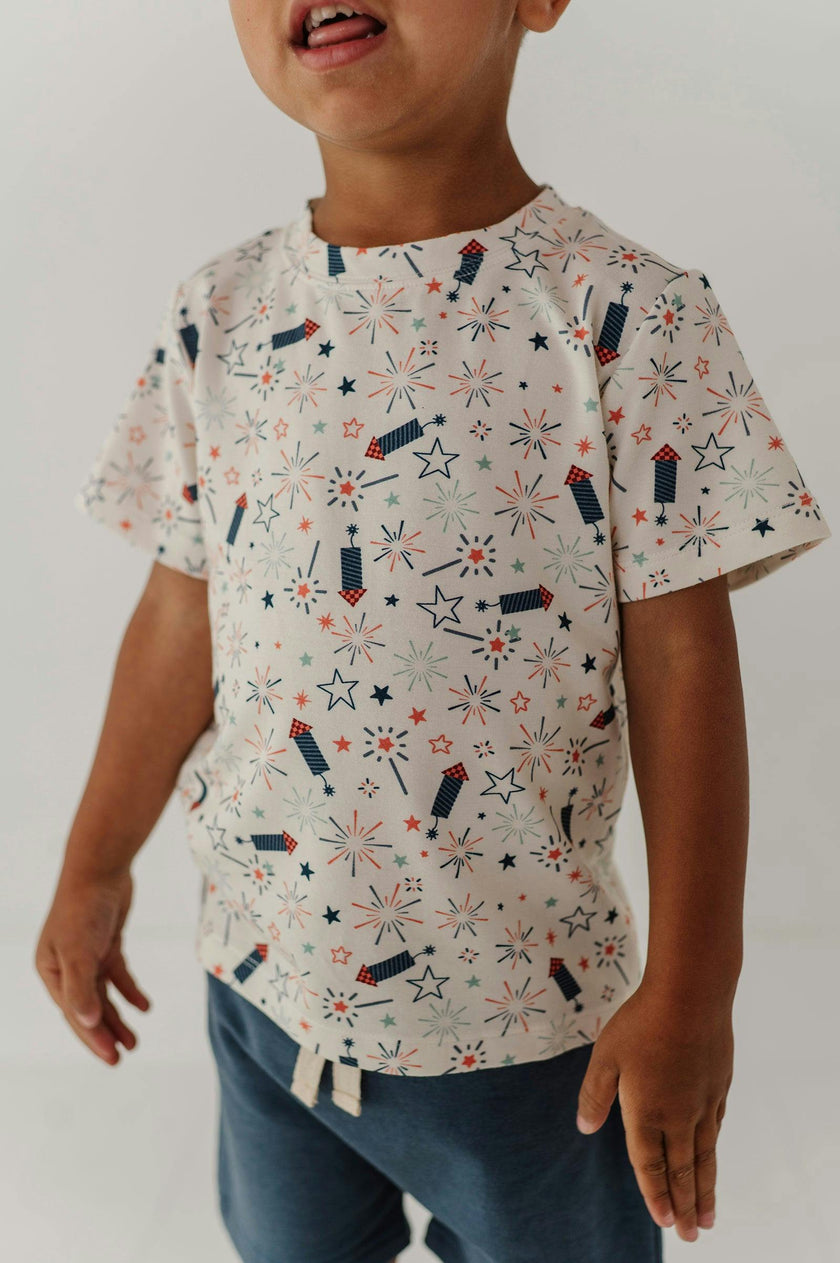 Boy's Short Sleeve Tee in Fireworks
