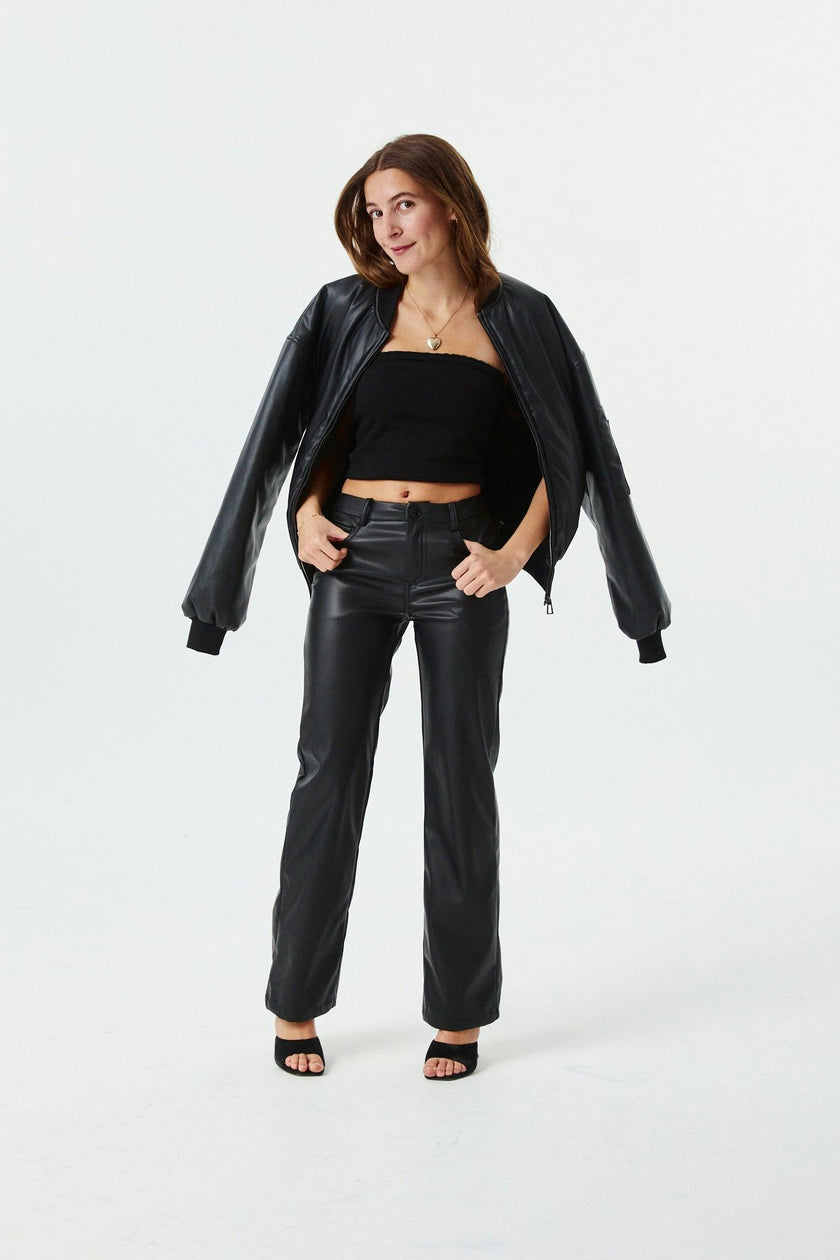 Valley Black Vegan Leather Jacket
