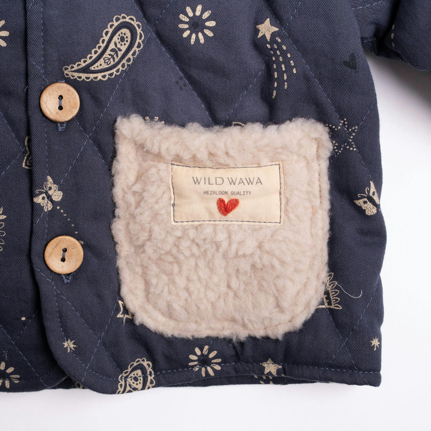 Quilted Jacket in Midnight Bandana