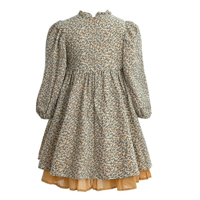 Green Floral Layered Dress