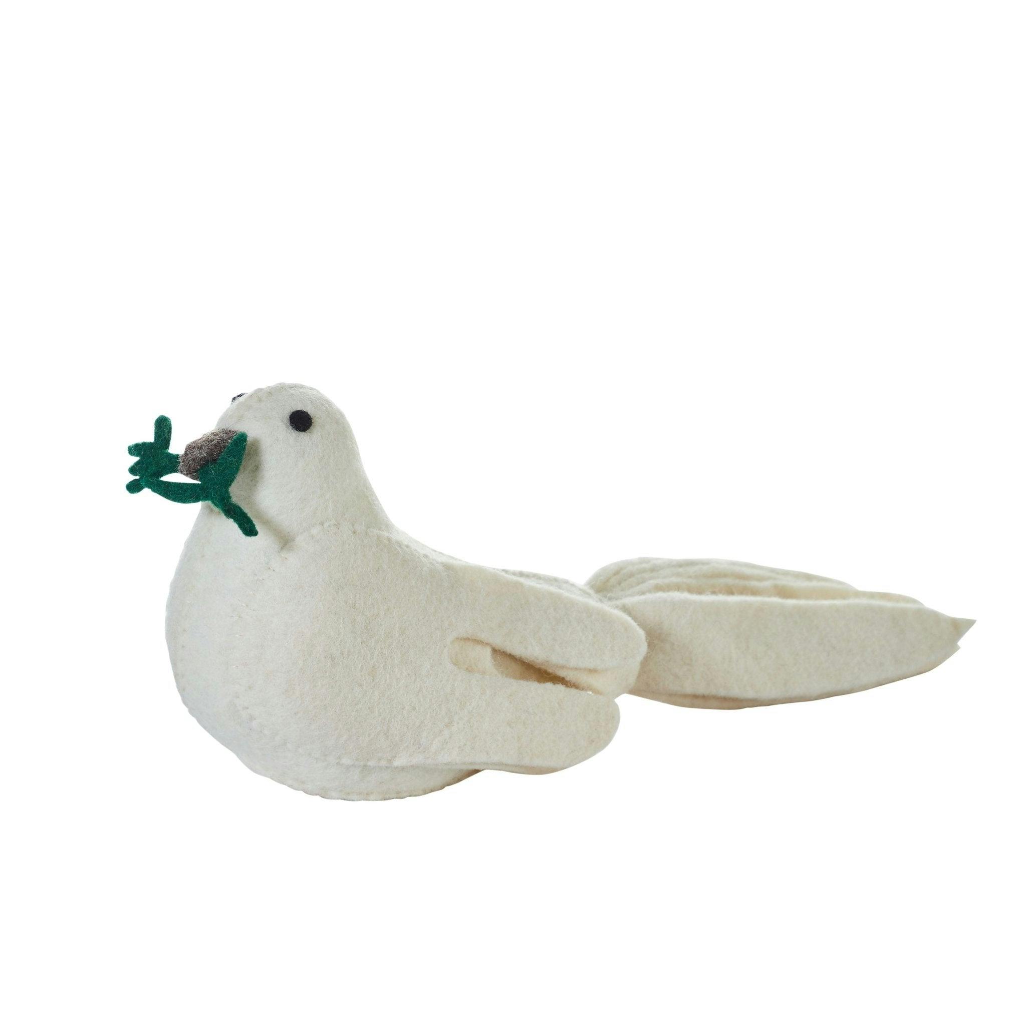 Handmade Hand Felted Wool Christmas Tree Topper - Dove