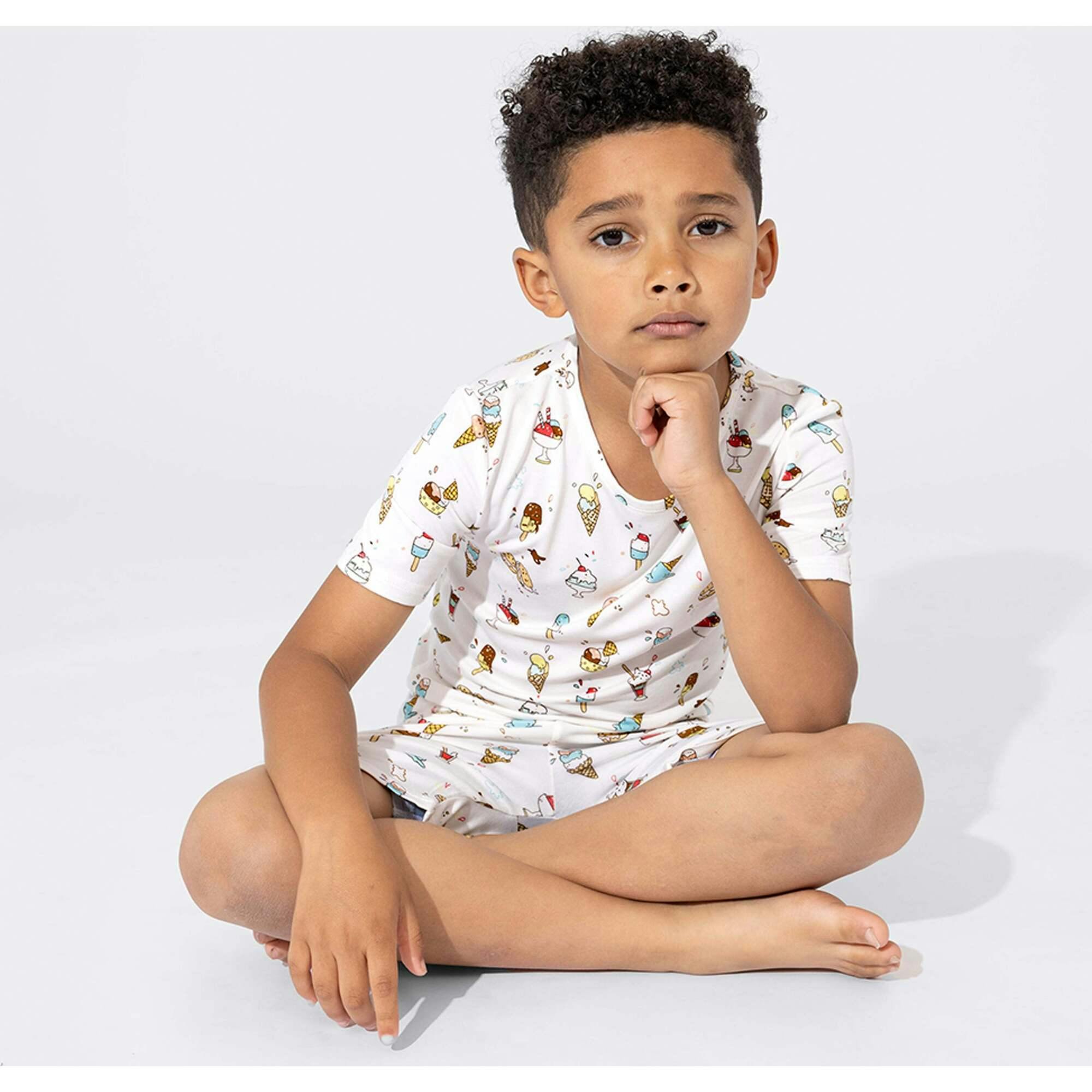 Ice Cream Bamboo Kids Pajama Short Set