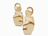 Story Crossover Slingback Leather Sandals