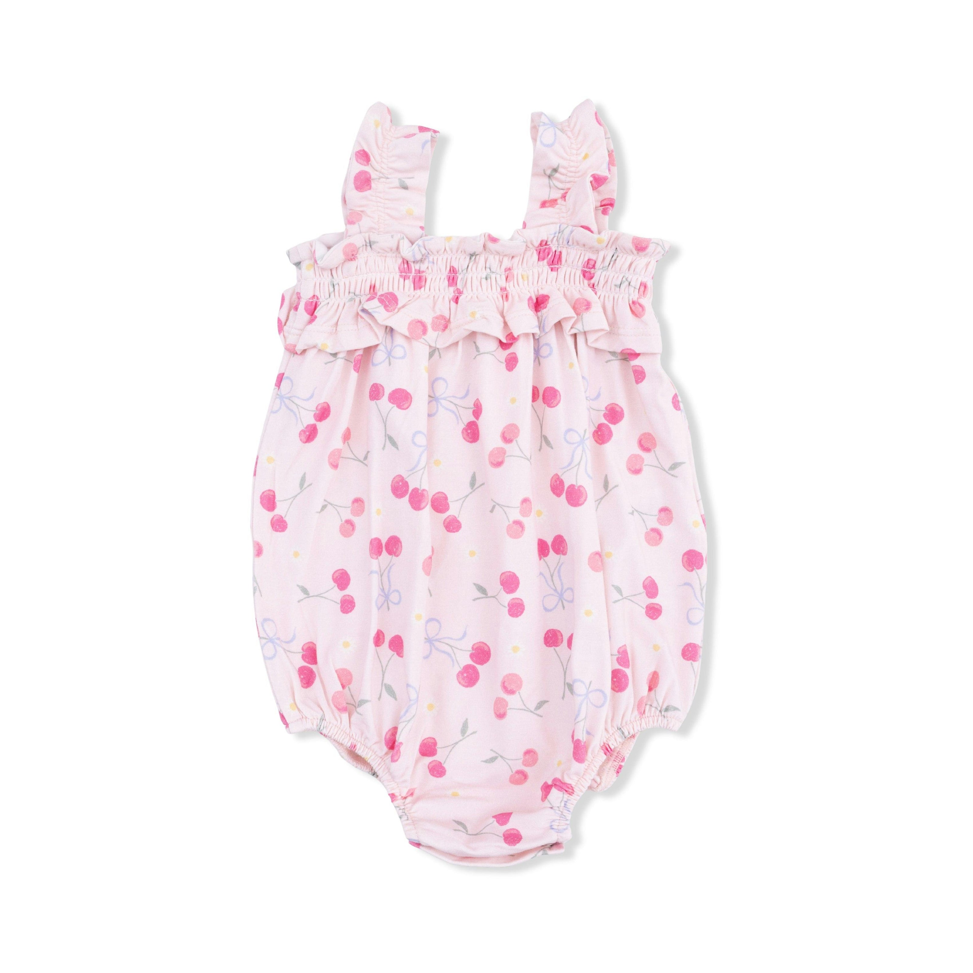 Sweet Bow Cherries - Ruffly Strap Bubble & Sun Hat