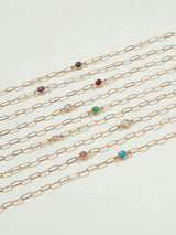 Classique Birthstone Paperclip Bracelet