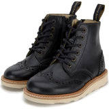Sidney Vegan Brogue Boot, Black