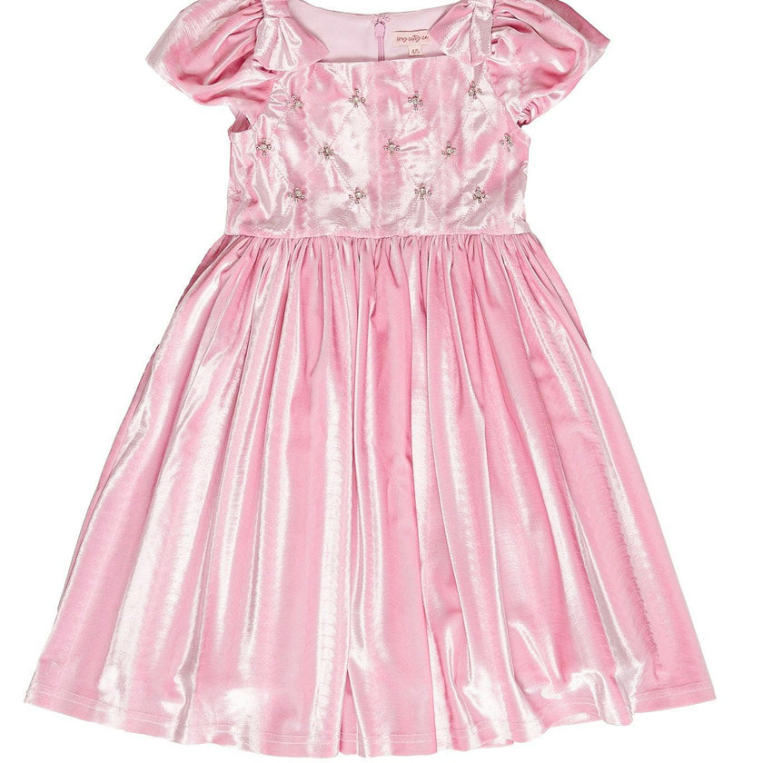 Mini Tiara Dress in Pink Velvet
